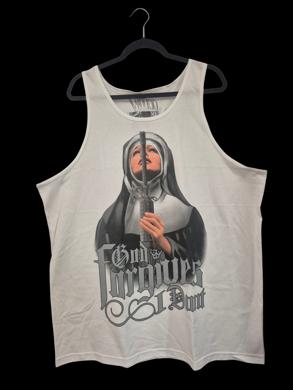 Men's Graphic Tank - God Forgives, I Don't Nun - 2XL - Mafioso - NWT
